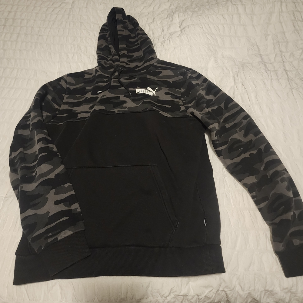 Puma Black and Gray Camo Hoodie